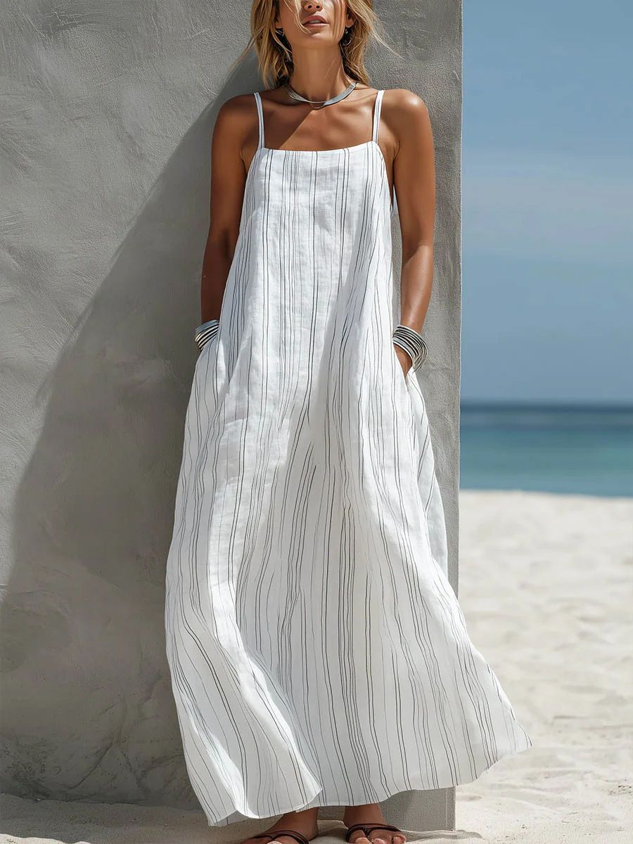 Women's Sleeveless Casual Resort Midi Dress – Summer Beach Vacation Gown 2026_ecoleips.com