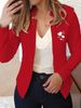 Women's Slim Fit Long Sleeved Blazer Cardigan Fashionable Print_ecoleips.com