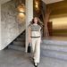 Women's Stylish Striped Knitted Vest Top And Wide Leg Pants Set Slim Fit Cross Border Trade Fashion_ecoleips.com