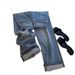 High Waist Straight Leg Jeans For Women - Blue Denim Pants With Embroidery Details, Comfortable & Flowy Wide Leg Design, Casual & Stylish Trousers_ecoleips.com