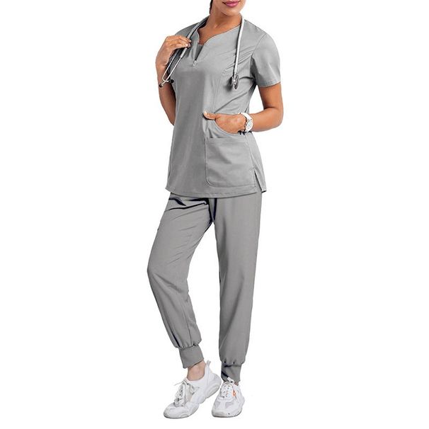 Women's ready-to-use oral dentist surgical gown split toiletry suit elastic quick-drying hospital nurse uniform_ecoleips.com