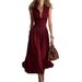 Women's Slim Fit Maxi Dress Sleeveless Notched Collar Long Dress Parisian Elegance_ecoleips.com