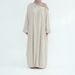 Women's Clothing Elegant Casual Long Sleeve Round Neck A-Line Dress With Princess Sleeves - Breathable Polyester Blend, White/Beige/Camel, S/M/L/XL_ecoleips.com
