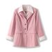 Women's Clothing 130 320 catties plus size POLO collar two piece suit jacket for women spring and autumn style slightly fat mothers for work commuting_ecoleips.com
