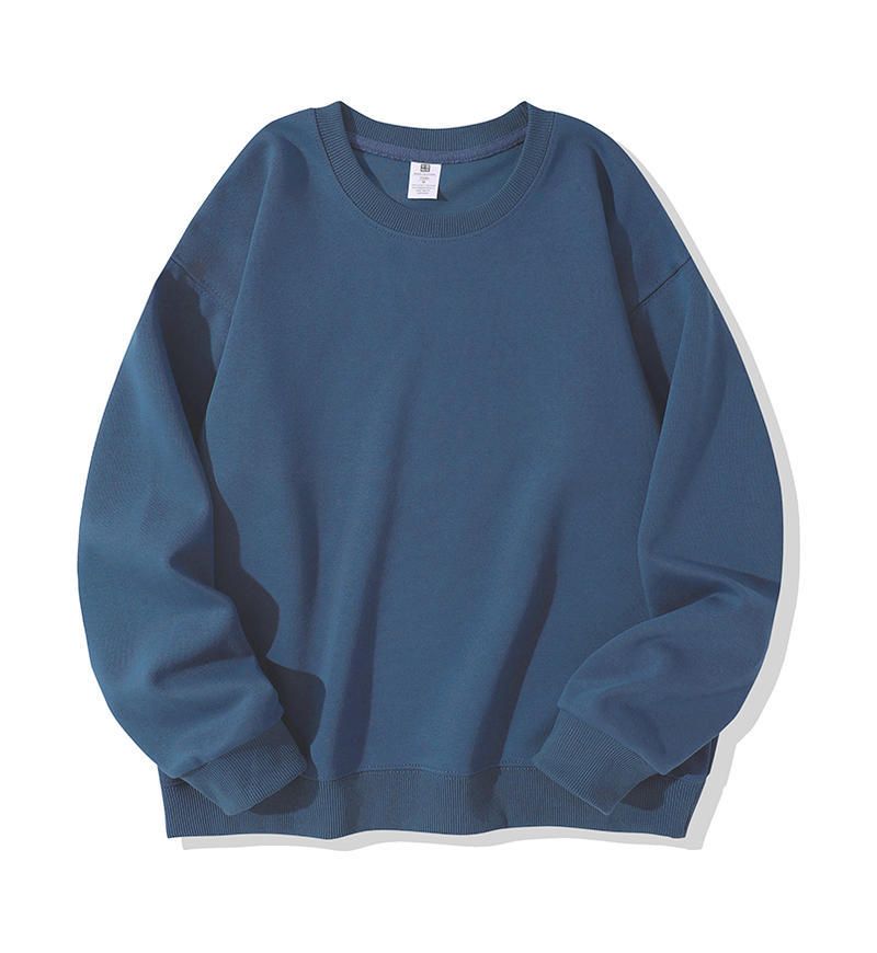 Women's Casual Long Sleeve Round Neck Sweatshirt - Oversized Cotton Pullover For Autumn Winter - Trendy Solid Color Top_ecoleips.com