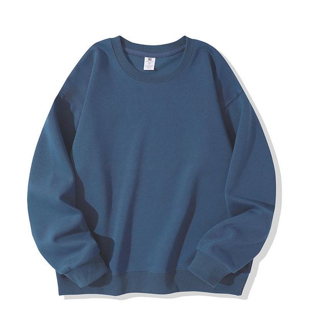 Women's Casual Long Sleeve Round Neck Sweatshirt - Oversized Cotton Pullover For Autumn Winter - Trendy Solid Color Top_ecoleips.com