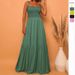 Elegant High-Waisted Retro A-Line Maxi Dress Solid Color Flowy Summer Dress Pink Black Neon Green Army Green_ecoleips.com