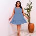 Women's Clothing Round Neck Sleeveless Polka Dot Loose Large Swing Ruffle Dress_ecoleips.com