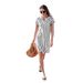 Women's Relaxed Fit Stripe Shirt Casual Oversized Button down Blouse Lightweight Breathable Linen Blend for Summer_ecoleips.com