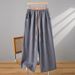 High Waisted Patchwork Cotton Linen Straight Leg Pants Loose Fit Casual Slimming Long Trousers For Women Spring Summer New Style_ecoleips.com