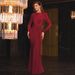 European And American Hot-Selling Women's Evening 2025 Summer New Fashion Elegant Slim Fit Round Neck Long Sleeve Dress_ecoleips.com