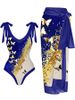 Women's Clothing New Multi Color Printed Women's Split Swimsuit Personality Fashion High Waist Bikini Set_ecoleips.com