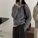 Women's Cable Knit Sweater With Zip Detail | Retro Chunky Pullover For Autumn & Winter | Loose Fit High Neck Long Sleeve Top_ecoleips.com