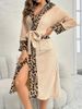 Aria Basics European And American Autumn Winter Light Personalized Nightgown Leopard Print Flannel Cardigan Tie Bathrobe_ecoleips.com