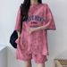 Women's Trendy Summer Sportswear Set Round Neck Casual Two Piece Outfit Short Sleeved Petite Style Export_ecoleips.com