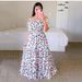 2026 New Cross-Border Spring/Summer European And American Women's Dr, Off-Shoulder Floral Fashionable Long Printed_ecoleips.com