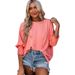 Summer New Women's Loose-Fitting Large-Sized Round-Neck Solid Color Blazer_ecoleips.com
