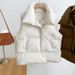 Women's Clothing Warm jacket cotton vest version loose cotton waistcoat stand collar solid color cotton vest cover_ecoleips.com