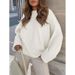 Aria Basics Aria Basics Cross-border 2025 New Popular European American Women's Sweater, Autumn Winter Round Neck Pullover, Loose And Thick_ecoleips.com