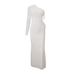 Women's Sexy Lace Bow Hollow Out Long Sleeve One Shoulder Bodycon Mini Dress – Fall Winter Party Gown 2026_ecoleips.com