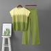 Women's Gradient Knit Set round Neck Sleeveless Top with Casual Wide Leg Pants Spring Summer Two-Piece Elegant Sporty Outfit_ecoleips.com