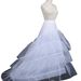 White Petticoat Slip With Double Hoops & Triple Layers For Wedding Dresses, Ball Gowns, And Lolita Fashion – Elegant Bustle & Train Support_ecoleips.com