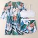 "Women's Swimwear Set With Printed Cover-Up - Comfortable Polyester Bikini & Shorts For Beach Vacation Pool Party_ecoleips.com