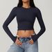Zechuang Tight Sports T Shirt Quick Drying Long Sleeved Yoga Clothes Pilates Running Sports Fitness Long Sleeved Top 8743_ecoleips.com