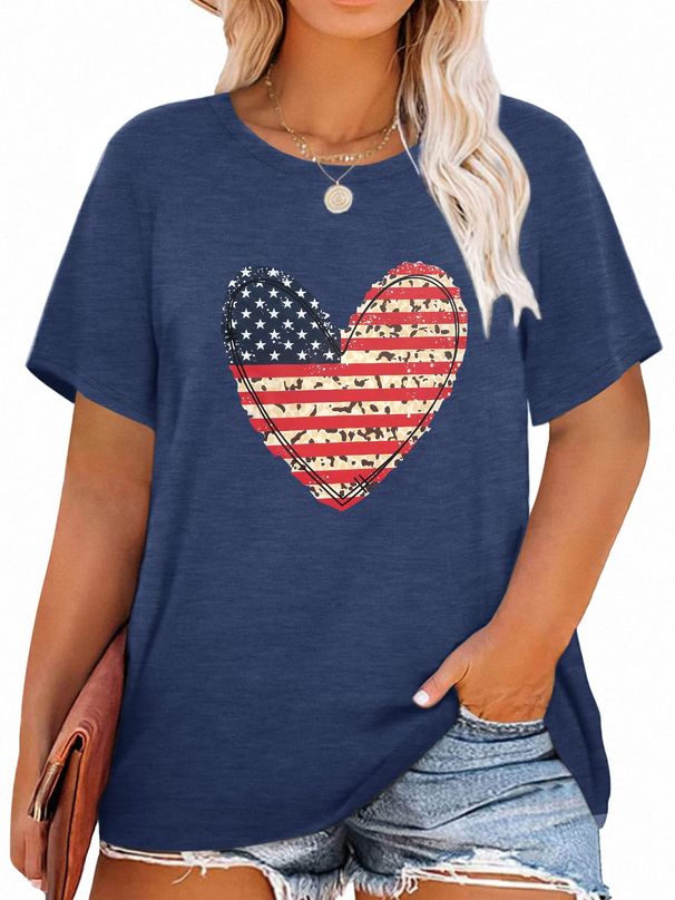Anbech Womens Plus Size Tops Short Sleeve Casual T-Shirt Kindness Flowers Print Pullover Tunic 1X-5X_ecoleips.com