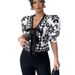 Women's Clothing Half Sleeved Shirt Pattern Lantern Sleeve Cardigan Shirts_ecoleips.com