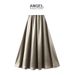 Satin Draped For Women 2025 Spring Autumn New A-line Long High-end Skirt 9903-1_ecoleips.com