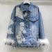 Women’s Clothing Spring New European Fashion Heavy Beaded Sequined Stitching Ostrich Fur Denim Jacket Women's Trend_ecoleips.com
