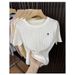 Women's Heart Patterned Jacquard Embroidered Round Neck Short Sleeve Knit Sweater Spring/Summer New Design_ecoleips.com