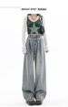 Casual Oversized Two-Piece Top With Vintage Blue Wide-Leg Jeans – Comfortable & Stylish Outfit Set_ecoleips.com