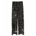 Glitter Velvet Wide Leg Pants - Korean Plush Fabric High Waist Flare Trousers With Sparkle, Extra Long Straight Cut For Women_ecoleips.com