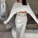2025 Summer New Women's Fashion Design Lace Trim Satin High Waist Bodycon Skirt_ecoleips.com