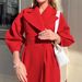 Elegant Vintage-Inspired Long Wool Coat For Women - Winter Fashion With Lantern Sleeves & Notched Lapel (Multiple Colors & Sizes Available)_ecoleips.com