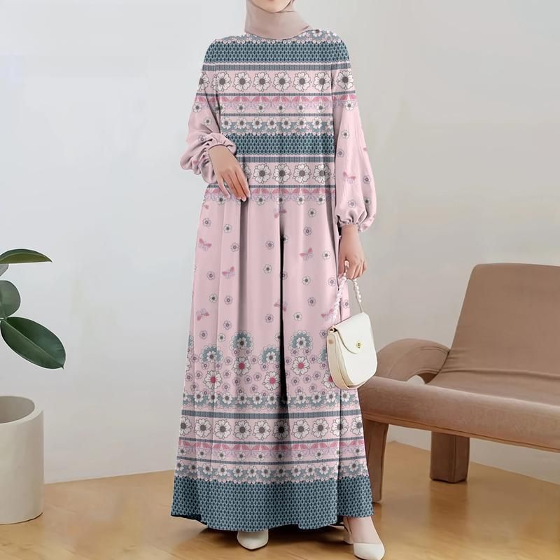 Women's Comfortable Breathable Maxi Dress Southeast Asian Style Cross Border Exclusive Print Design for Casual Wear_ecoleips.com