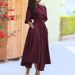 Voya Recommend! Elegant French Commuter Solid Color Shoulder Strap Waist Dress For Women, Available In Multiple Colors_ecoleips.com