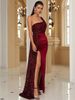 2025 Women's Light Sense High-End Banquet Elegant Off-Shoulder Split Dress Evening Gown_ecoleips.com