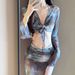 Verve Women's Swimsuit Two-Piece Bikini Four-Piece Set Long Dress Sexy Slim Fit Slimming Vacation Hot Spring 2024 New Style_ecoleips.com