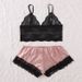 Sexy Lingerie Women's Split Pajamas Sexy Lace Three Point Trade Two Piece Set_ecoleips.com