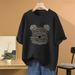 Women's Clothing Oversize Short Sleeved T Shirt For Women In Summer Large Size Cartoon Bear Half Sleeved Top_ecoleips.com