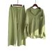 Cross-border . Women's 2-Piece Vintage Plus Size 2026 Cotton Linen Shirt High-Waisted Loose Pants Set_ecoleips.com