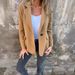 2025 Coat European And American Cross-Border Autumn/Winter New Women's Casual Woolen Lapel Button Pocket_ecoleips.com