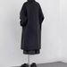 Double-sided Cashmere Coat, New Black And Gray Loose Medium And Long High-end Woolen Coat._ecoleips.com