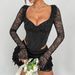 Pure Desire INS Style Slim Fit Fishbone Top With Elastic Lace Steel Ring Early Autumn Hot Girl Temperament_ecoleips.com