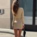 Blifanbo Autumn Elegant O Neck Long Sleeve Mini Dress Women Bodycon High Waist Mini Dress Streetwear Fashion Patchwork Vestido_ecoleips.com