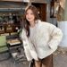girl 2025 New Korean Style Fleece-Lined Thickened Parka Women, Loose Fit Short Cotton Jacket For Petite Figures_ecoleips.com