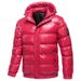Men's & Women's Winter Hooded Puffer Jacket - Shiny Surface, Thickened Warm Coat, Fashionable Solid Color Zip-Up Outerwear For Youth_ecoleips.com